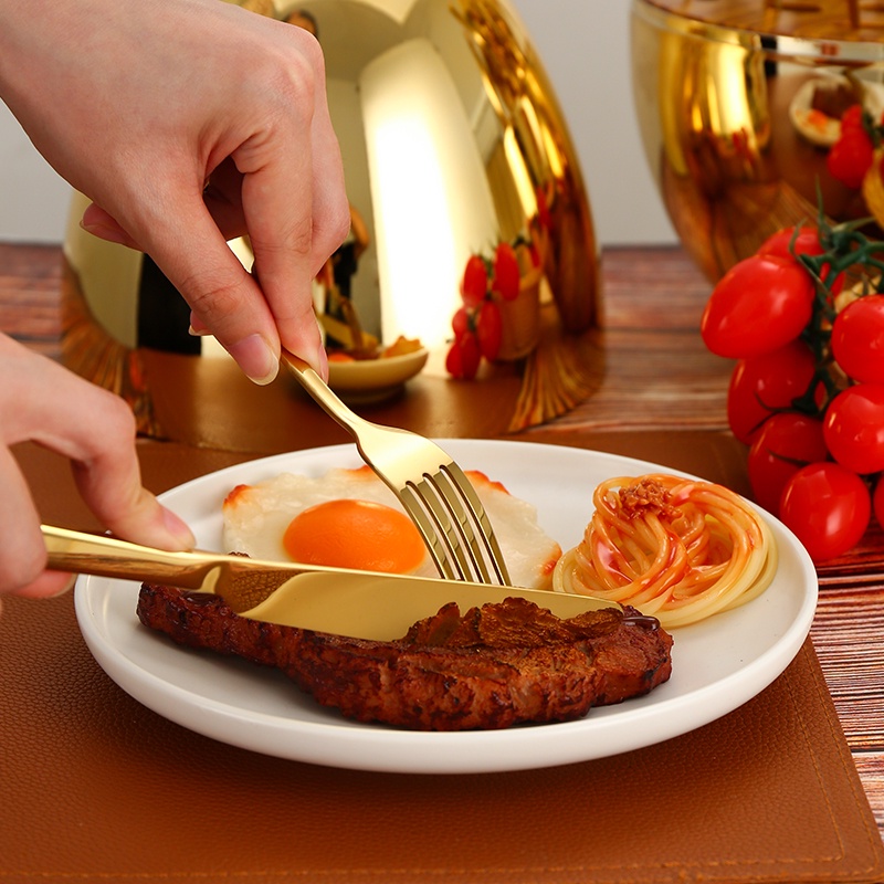 Set 24 dụng cụ ăn KATELV bằng thép không gỉ hình quả trứng phong cách sang trọng