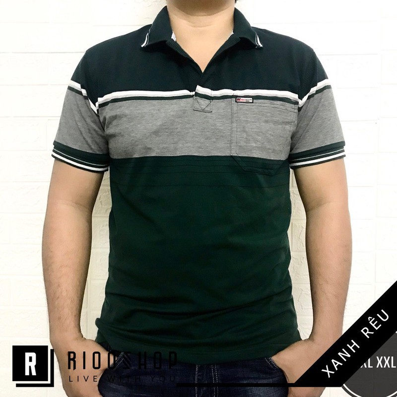 ÁO Phông Cổ Bẻ Có Túi Trung Niên BIG SIZE 90KG l Áo Phông Nam Chất Liệu Co Giãn Thấm Hút Mồ Hôi, Mặc Vô Cùng Thoải Mái