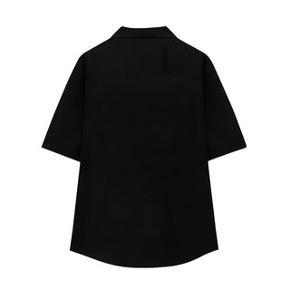 Áo sơ mi cổ vest Sweetie basic chất cotton lụa màu đen form unisex