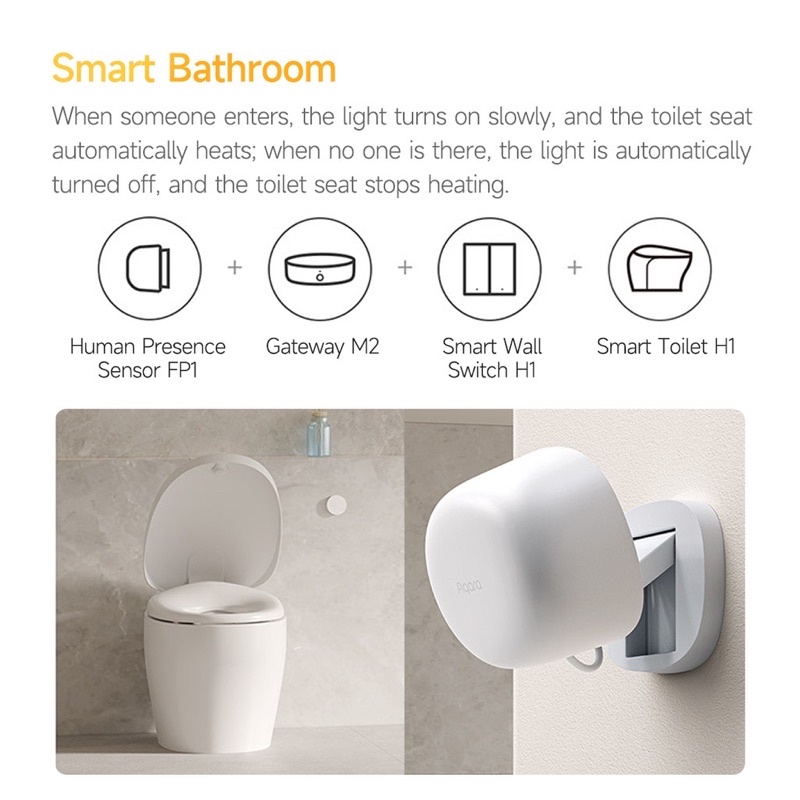 Cảm biến hiện diện người Aqara FP1 Human Presence Sensor, phát hiện chính xác bằng sóng microWave, tương thích HomeKit