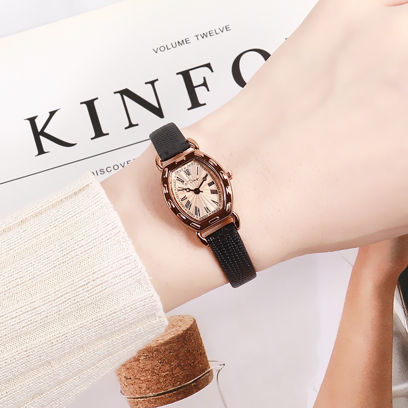 Đồng Hồ Nữ Mặt Vuông Nhỏ Chính Hãng 21 Design TD6 Dây Da Cao Cấp Thời Trang Vintage Đẹp Sang Trọng Giá Rẻ