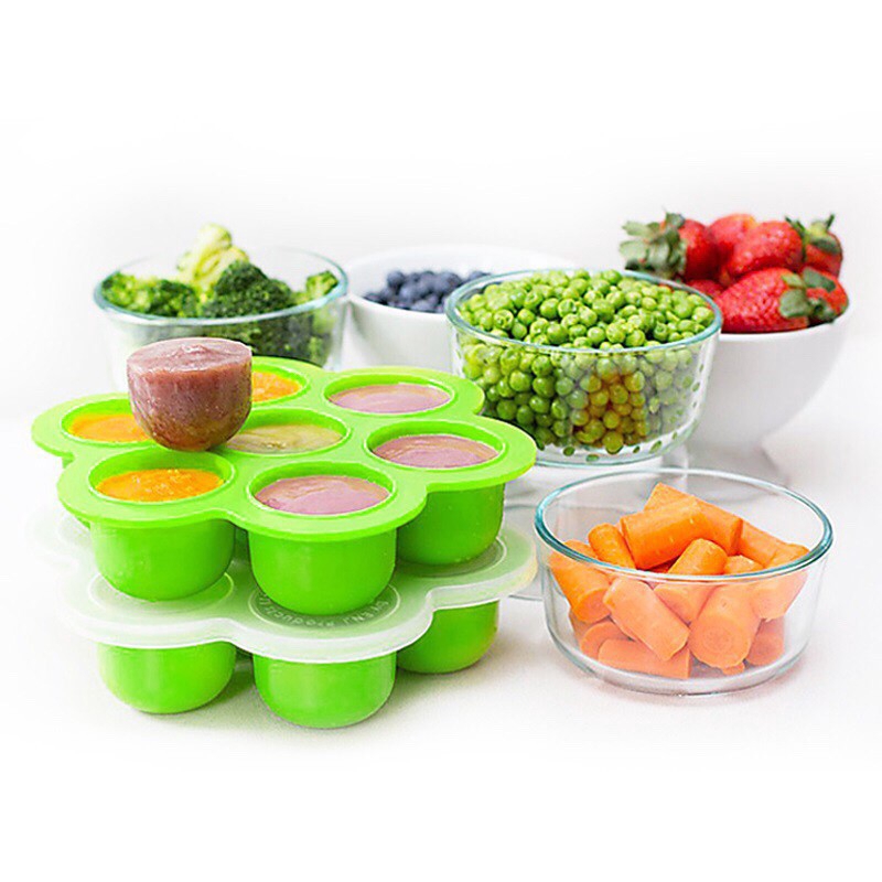 Baby Food Container Flower Storage Box Safety Silicone Freezer Tray