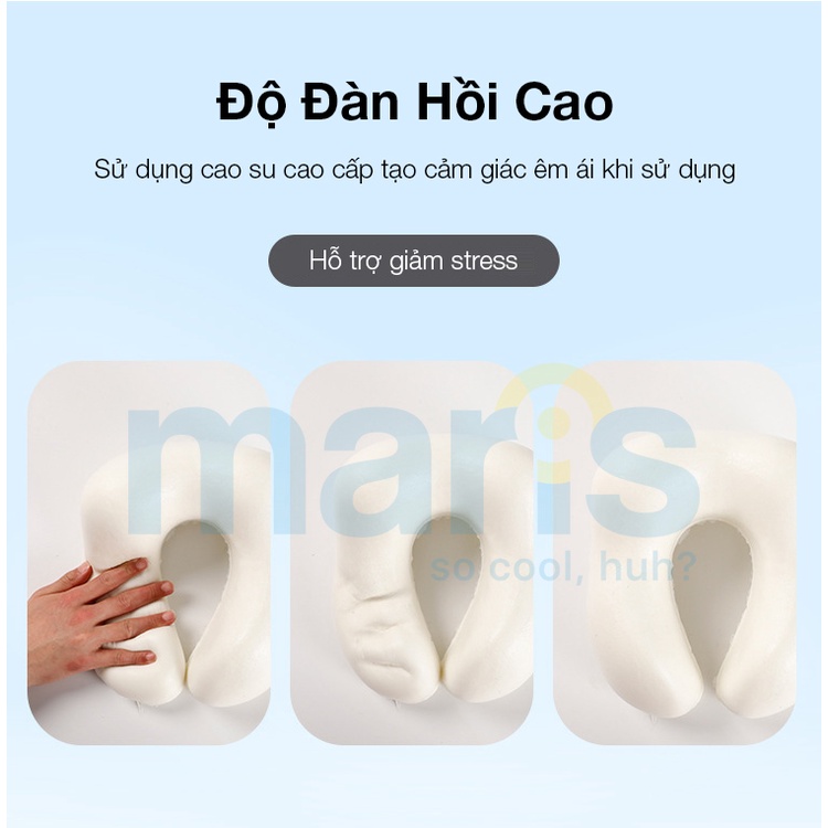 Gối Chữ U Cao Su Non MARIS Mr - 201 Thiết Kế Tiện Dụng Size 28 x 25 x 13 Cm, Gối Kê Cổ Cao Su Non