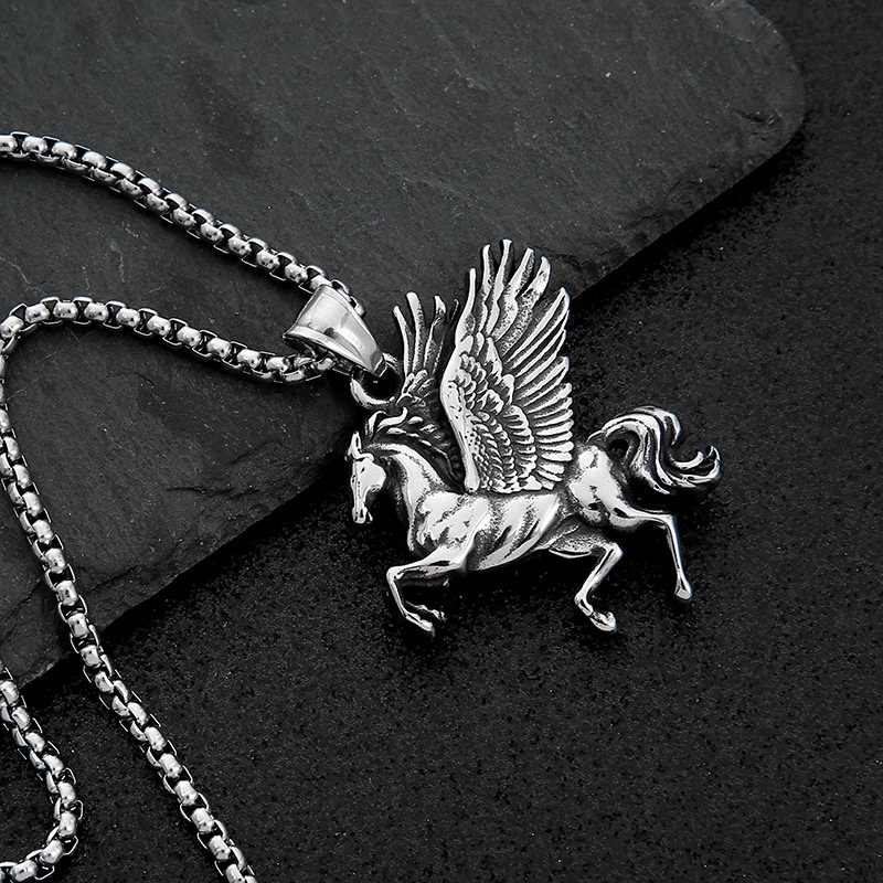 Vòng cổ Mặt Hình Ngựa Thần Pegasus Phong Cách Âu Mỹ Cổ Điển Thời Trang Cho Nam Và Nữ