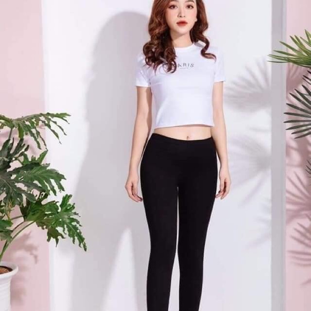 ❤️ NÂNG MÔNG ❤️ QUẦN LEGGING NÂNG MÔNG CÓ TÚI ZIP MÀU ĐEN CHO NƯ CHẤT THUN COTTON DÀY CO GIÃN TẬP GYM