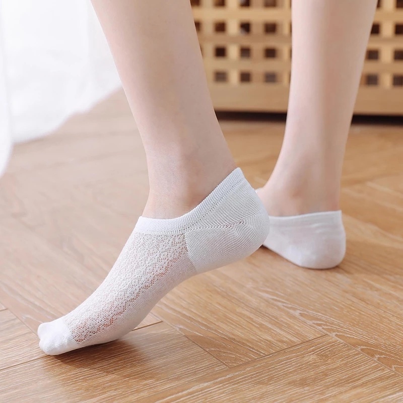 Vớ Lưới Cotton Siêu Mỏng Thoáng Khí Chống Trượt Thoải Mái Cho Nữ