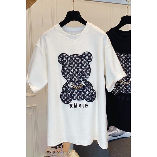 NRVP Áo Thun Cotton Tay Ngắn Cổ Tròn Thời Trang Mùa Hè Phong Cách Hàn Quốc Dành Cho Nữ