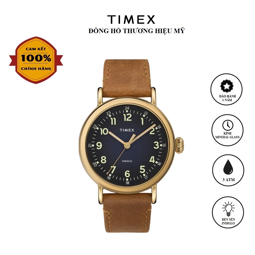 Đồng hồ Nam Timex Standard Weekender 40mm Dây Da - Chính Hãng