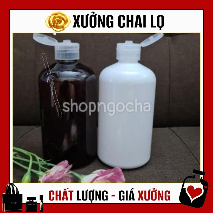 Chai Chiết Mĩ Phẩm ❤ TOP GIÁ RẺ ❤ Chai nhựa pet Nắp Bật 500ml chiết mỹ phẩm , phụ kiện du lịch