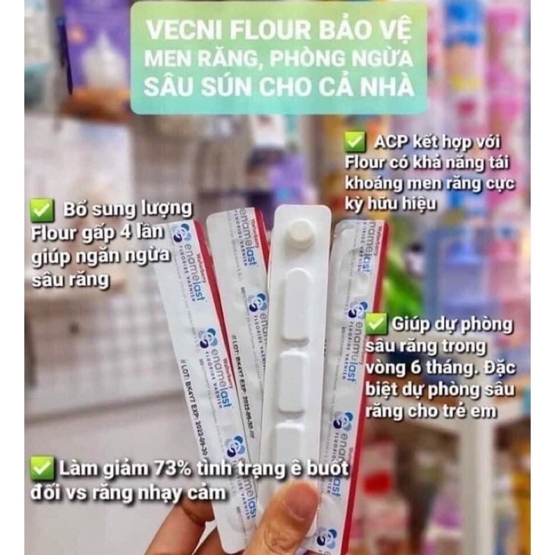 {Date mới}Kem bôi răng chống sâu răng Vecni Flour đỏ bảo vệ hàm răng trẻ em, sún răng, làm trắng răng cho bé