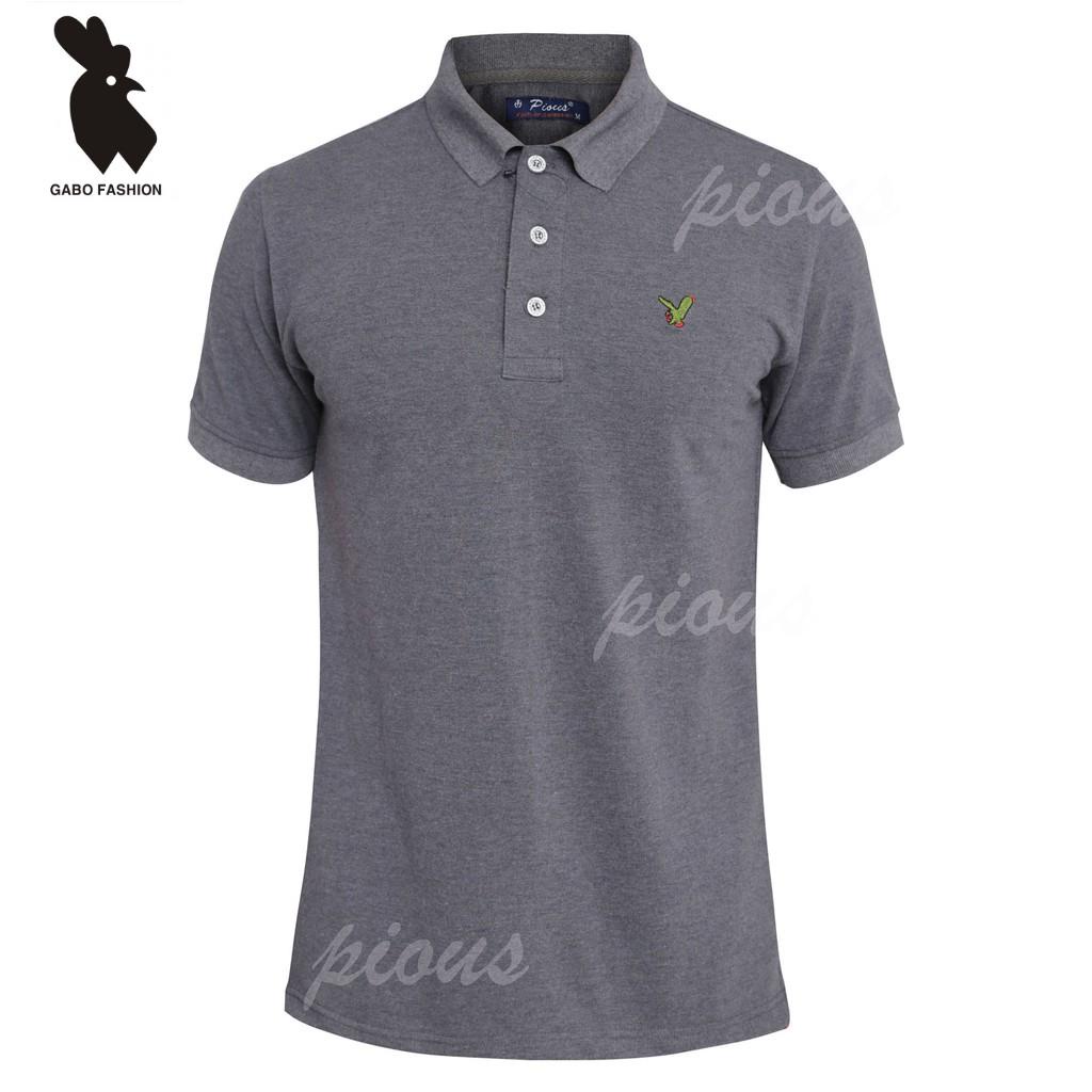 Áo thun nam cá sấu cotton cao cấp trơn ngắn tay GaboFashion (màu xám đậm)