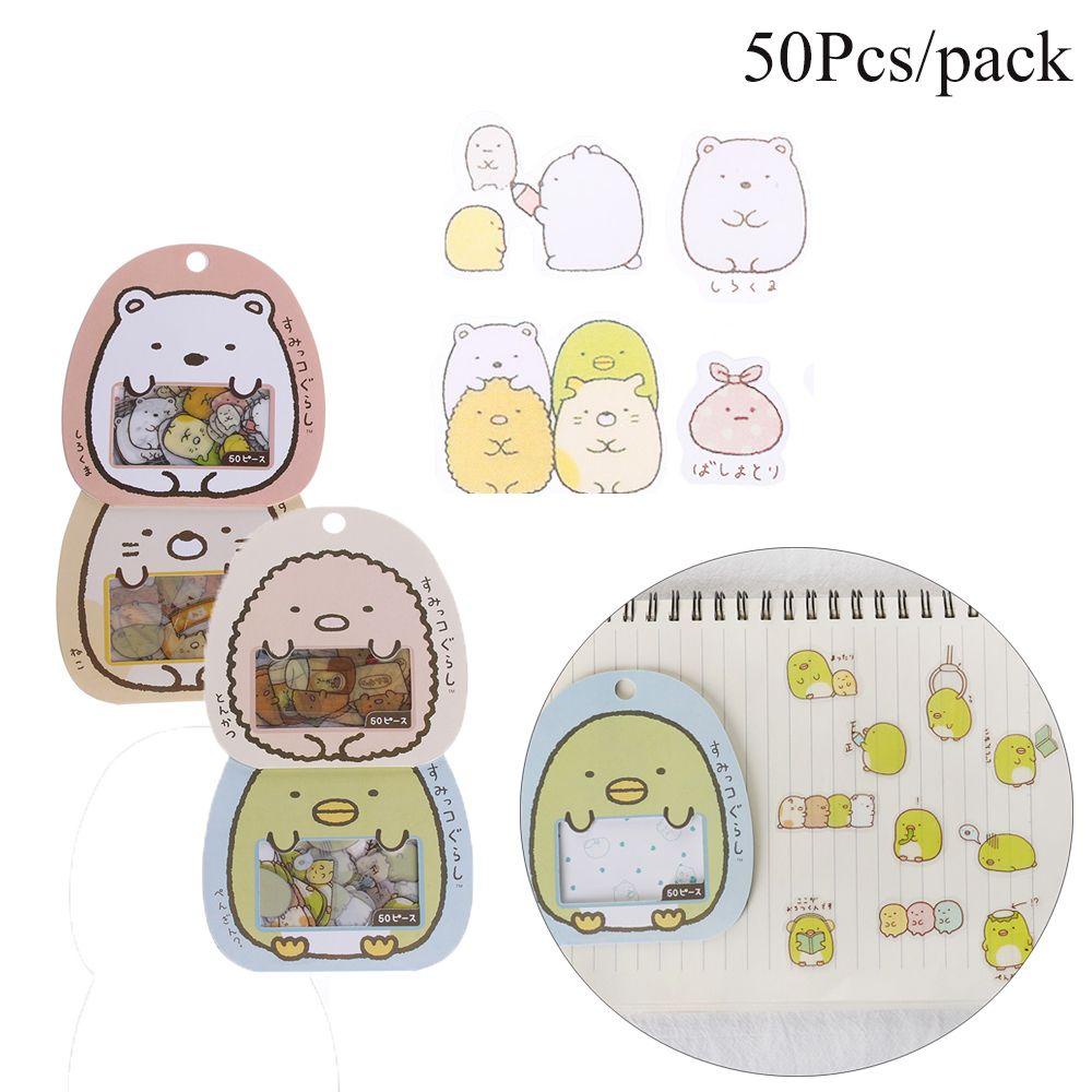 PISTA Bộ 50 Miếng Dán Trang Trí Hình Động Vật Dễ Thương