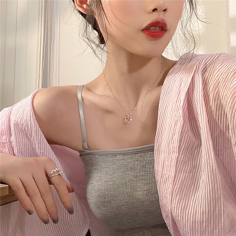 Vòng cổ Mặt Hình Nơ Trái Tim Có Thể Điều Chỉnh Thời Trang