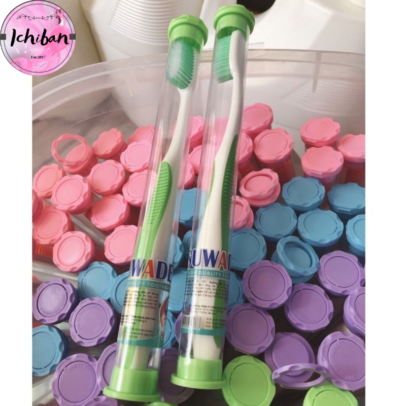 Combo 30 cây bàn chải đánh răng ống tròn Suwadee Thái Lan