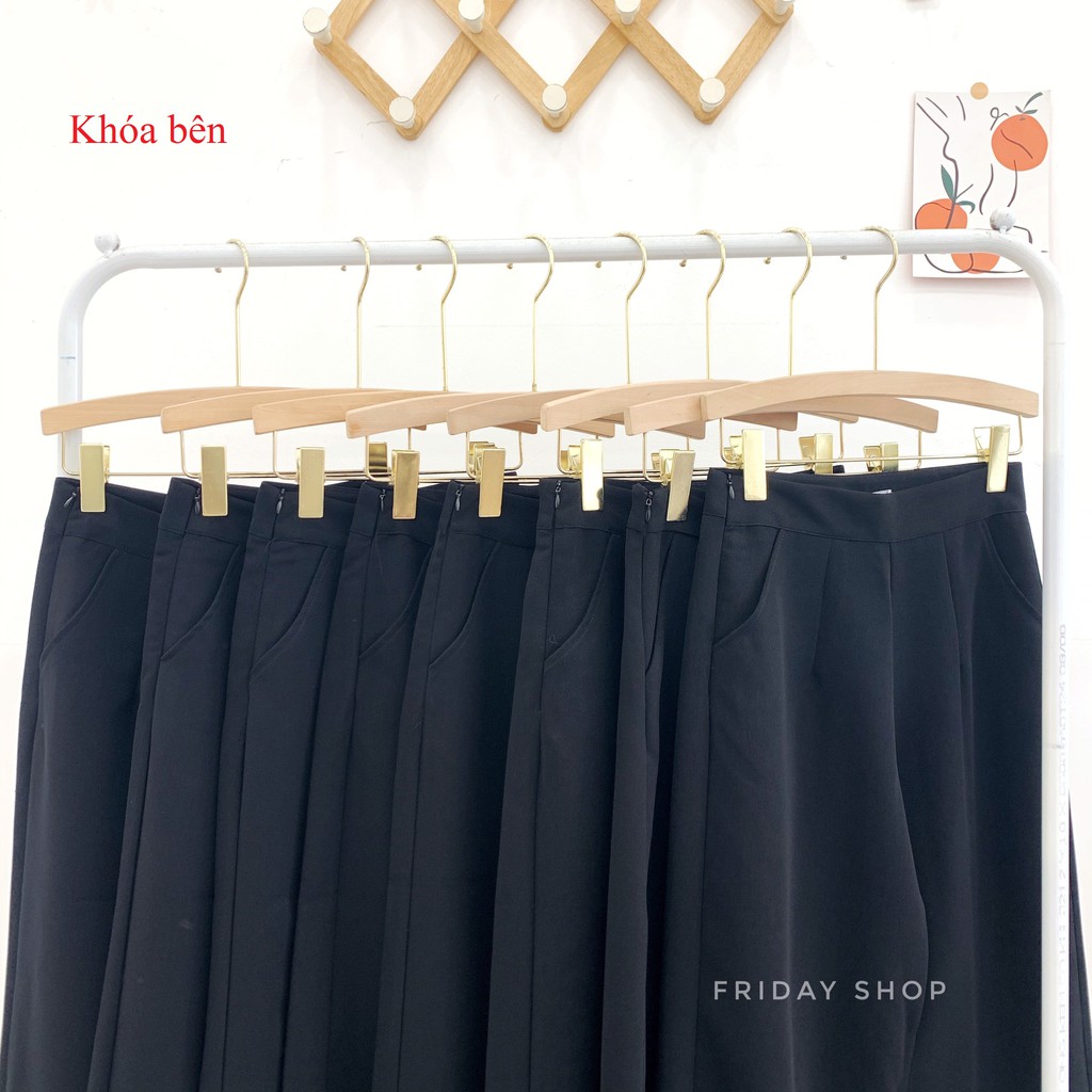 Quần culottes cạp cao dáng xuông ống rộng chất tuyết mưa không xù Friday | BigBuy360 - bigbuy360.vn