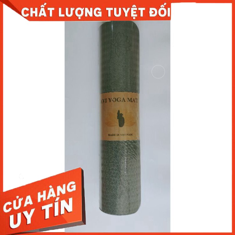 (Tặng túi) Thảm tập yoga cao cấp xuất xứ Việt Nam chất liệu TPE  dày 8mm có định tuyến chống trơn trượt - AVI Việt Nam