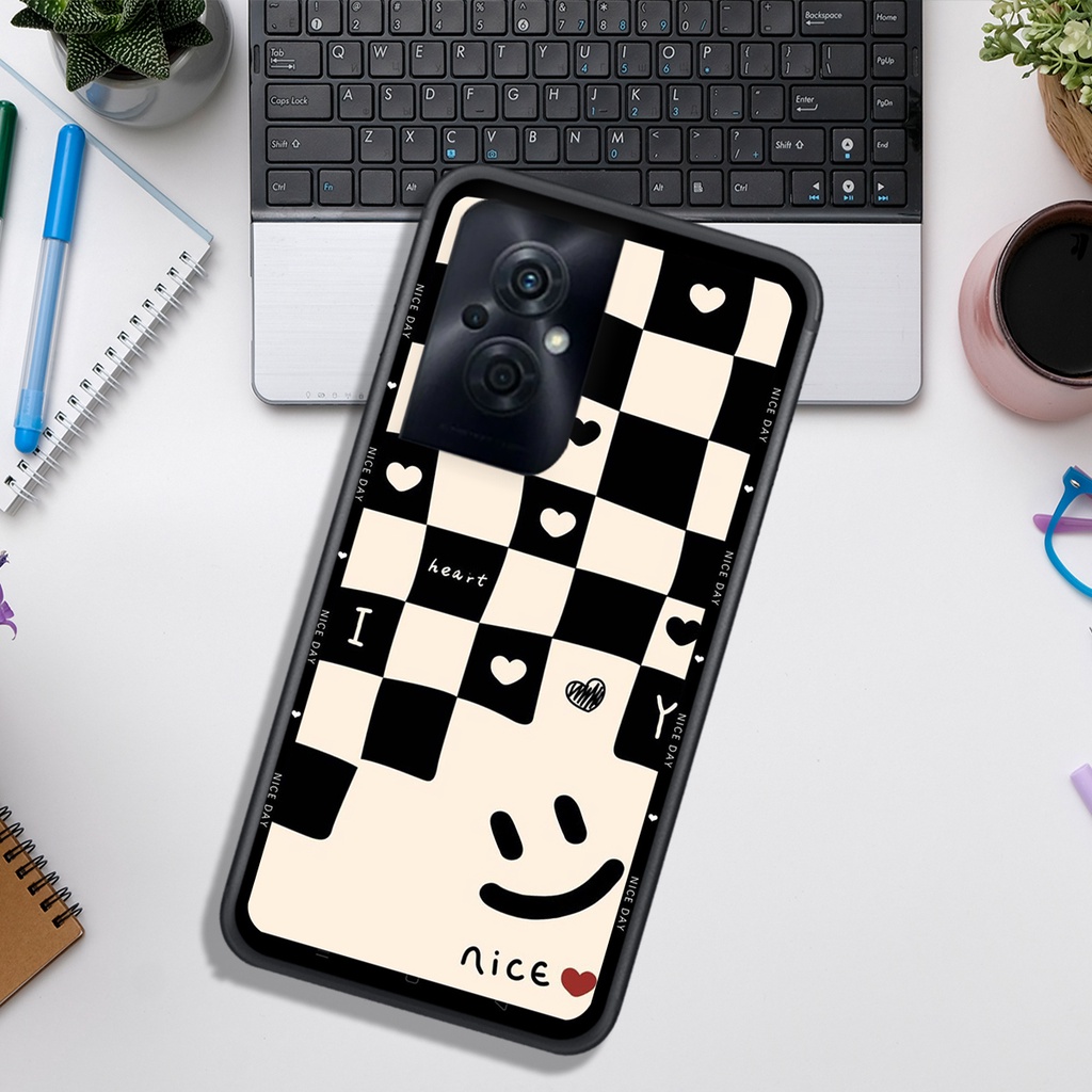 Ốp Lưng OPPO  RENO 8 4G - RENO 8 5G - RENO 8Z , In Hình &quot;Black Heart&quot; Phong Cách Đẹp.