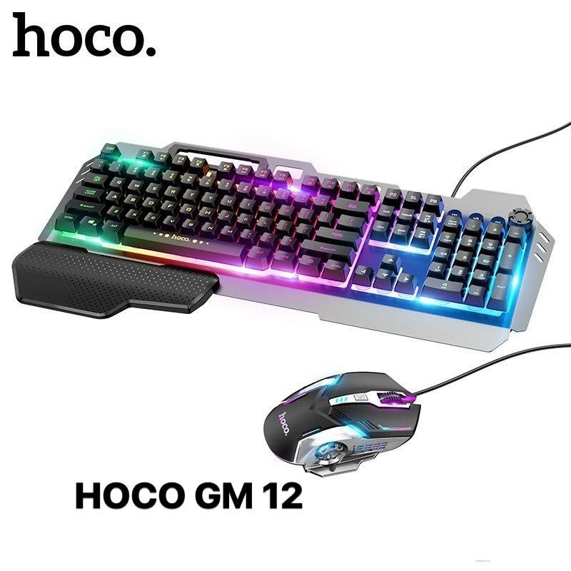Bộ Bàn Phím Và Chuột Gaming Hoco GM12 Chơi Game Có Dây - Có Đèn Nền LED RGB Tùy Chỉnh