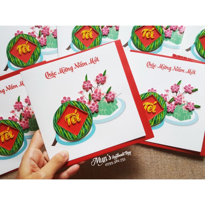 Thiệp Tết giấy xoắn [20 MẪU] ❤ Xuân 2022 - Quilling cards