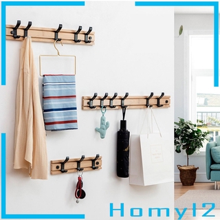 Bamboo Coat Rack Hooks Wall Mounted Robe Hat Clothes Towel Hanger