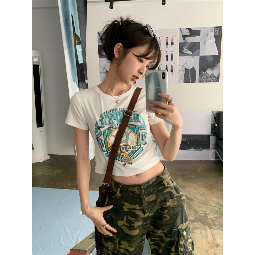 Áo Thun Dáng Ôm In Chữ Thời Trang Mùa Hè 64017