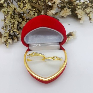 Nhẫn đôi bạc xi vàng