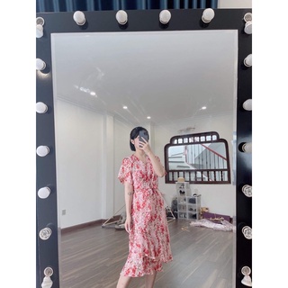 váy hoa kimono hồng
