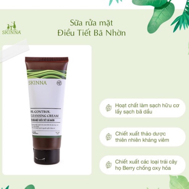 Sữa rửa mặt điều tiết bã nhờn Skinna