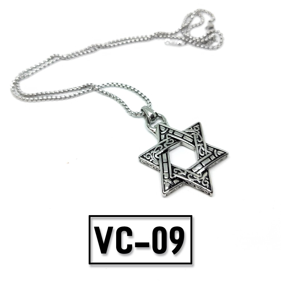 Vòng cổ TITAN mặt ngôi sao 6 cánh ( sao david) - mẫu VC-09 - SUN ACCESSORIES