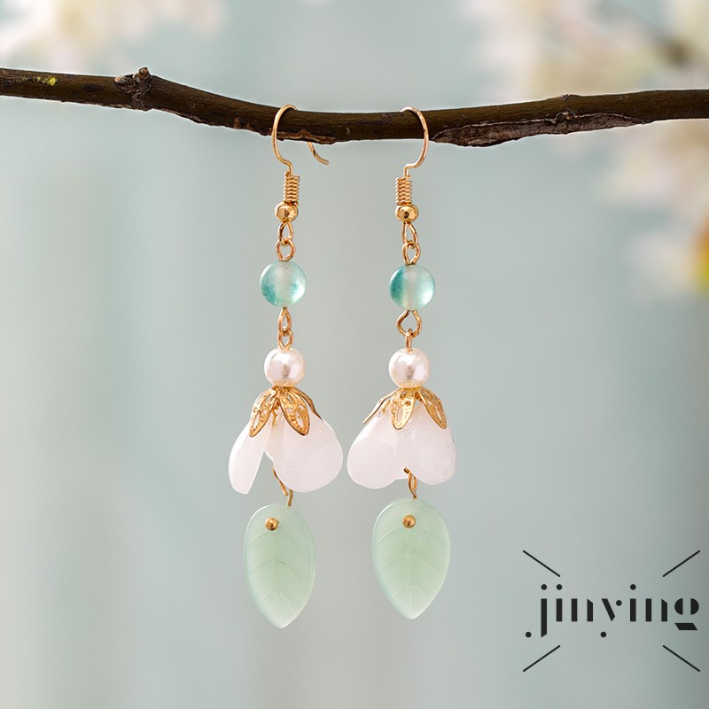 GETNOIVAS Khuyên Tai Hình Sườn Xám Đính Ngọc Trai Nhân Tạo Phong Cách Trung Hoa