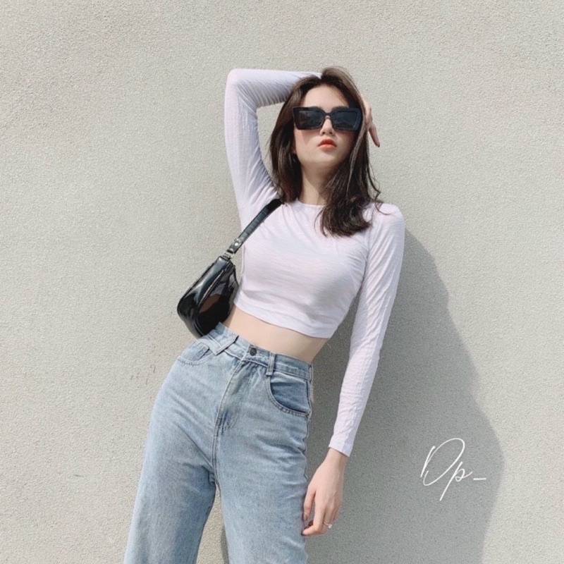 Áo Croptop Tay Dài 3 Màu (ẢNH THẬT)