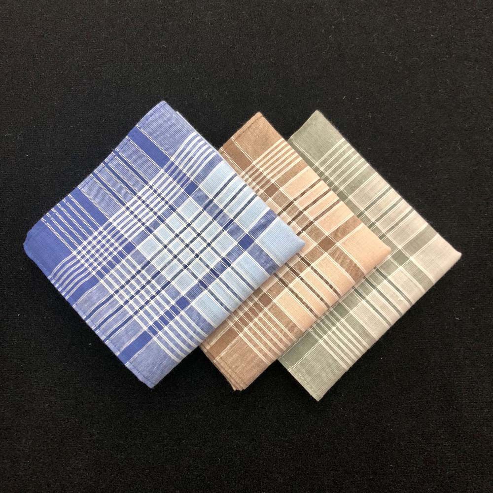 Khăn tay bỏ túi hình vuông 40*40cm họa tiết sọc caro phong cách cổ điển cho nam