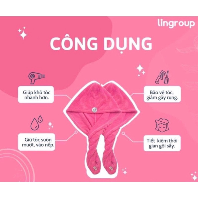 Khăn lau khô tóc Lincup thiết kế thông minh