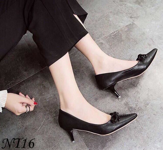 Giày gót nhọn da mềm bít mũi công sở_ hàng cao cấp