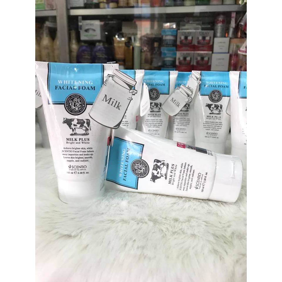 Sữa rửa mặt trắng da sữa bò tươi Beauty Buffet Scentio Milk Plus Whitening Facial Foam Q10 | BigBuy360 - bigbuy360.vn