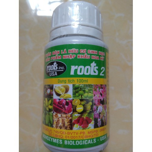 Phân bón lá hữu cơ sinh học ROOTS 2 - chai 100 ml