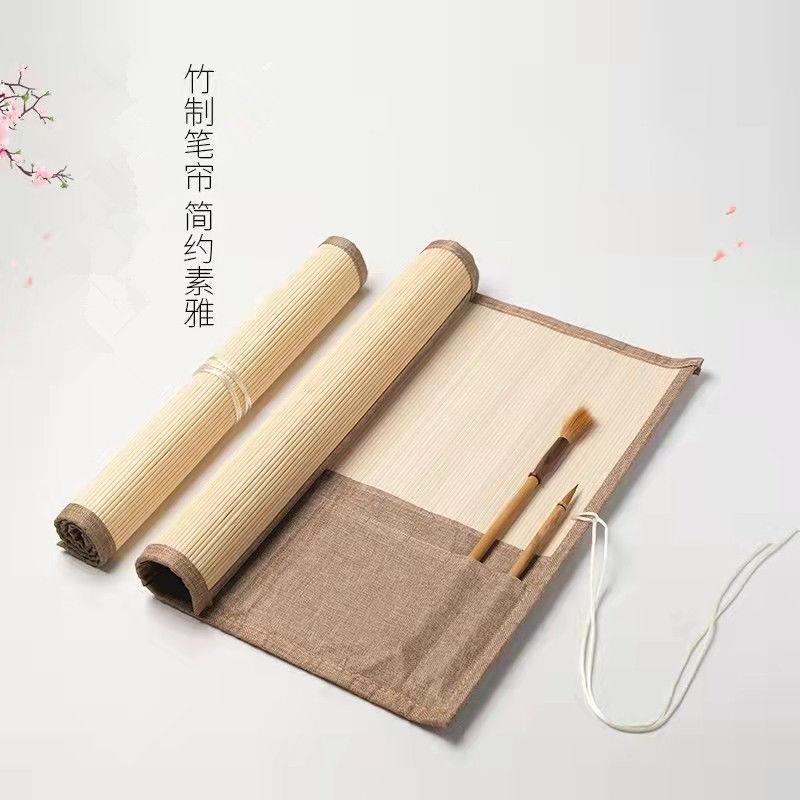 Túi Cuộn Đựng Bút Bằng Tre Phong Cách Cổ Điển Tiện Dụng