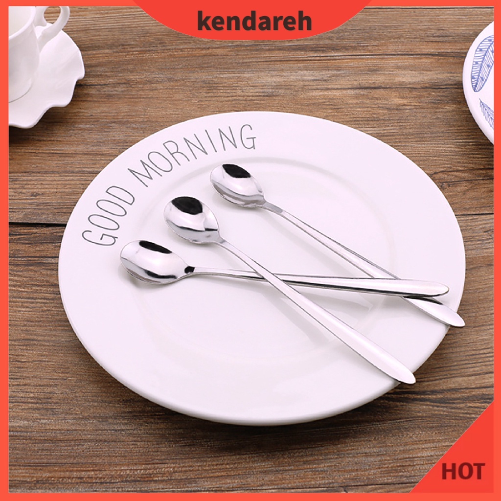 Set 2 Muỗng Cà Phê Cán Dài Bằng Thép Không Gỉ