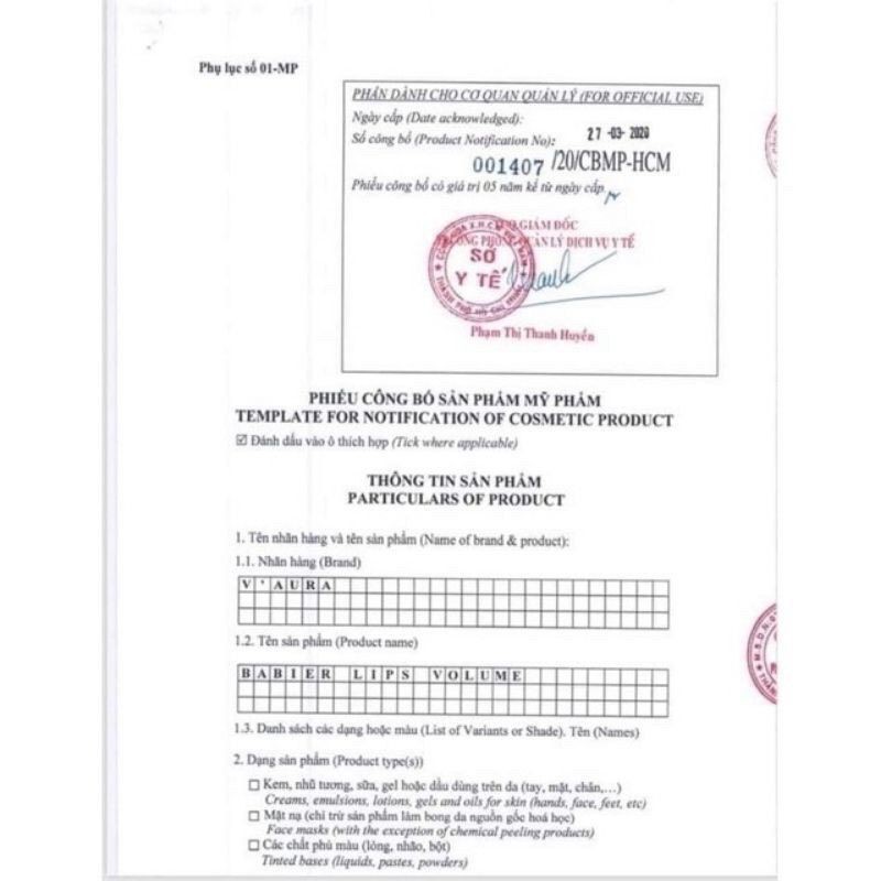 (Tặng mask môi) Tinh chất cấy hồng môi Vaura loại bỏ thâm môi - Cấy hồng môi tự nhiên - Công nghệ Hàn Quốc