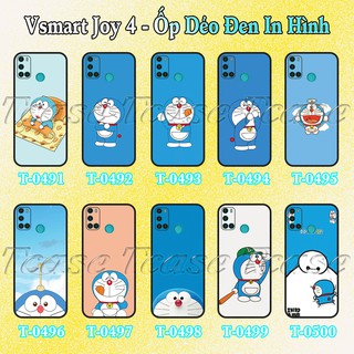 Ốp lưng Vsmart Joy 4 - Ốp dẻo đen in hình Hoạt hình Chú mèo Doraemon