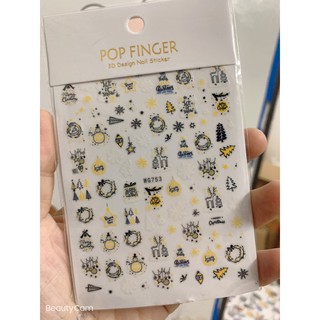 sticker hình dán noen trang trí móng tay