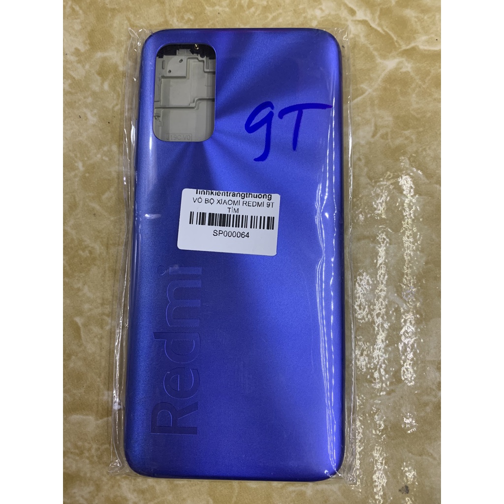 Bộ vỏ, xương điện thoại xiaomi Redmi 9T - gồm xương lưng, sườn, phím âm lượng