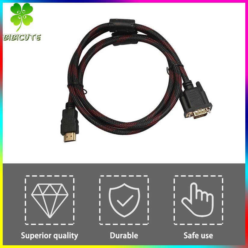 [Fast delivery]1.5M HDMI-compatible Male To VGA Data Connector Adapter Converter Cable Black