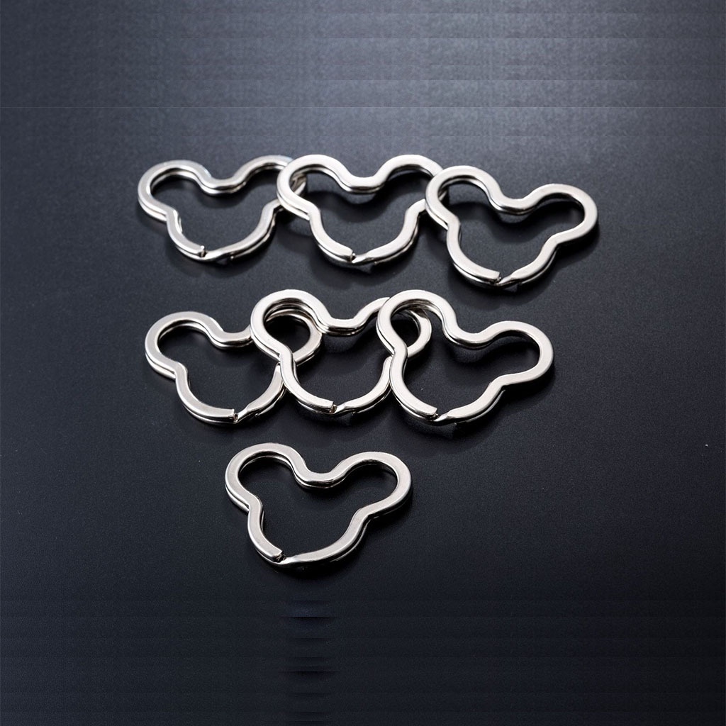 Khoen móc khóa thép không gỉ hình mickey 3.8cm*0.2cm dùng mix đồ handmade, phụ kiện thời trang...