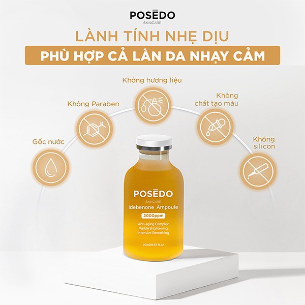 Serum căng bóng dưỡng sáng Posedo Idebenone Ampoule 20ml trẻ hóa da cao cấp chính hãng Hàn Quốc | BigBuy360 - bigbuy360.vn