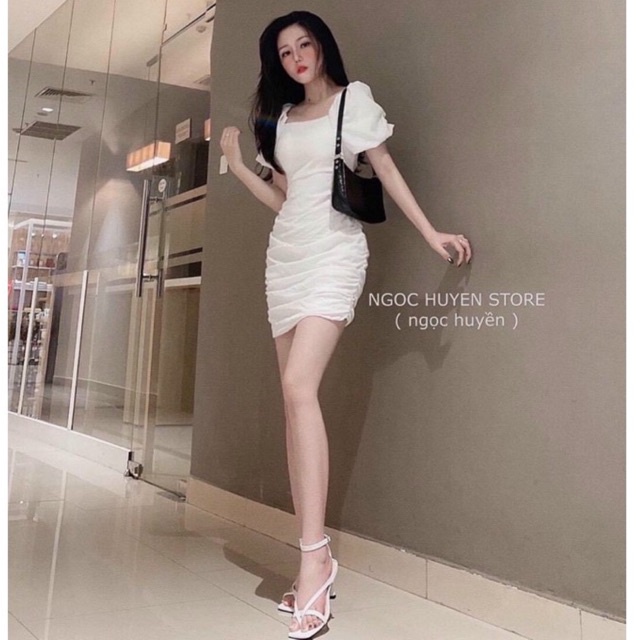 Đầm body NHÚNG ĐAN DÂY SAU hở lưng sexy dễ thương ôm body có mút sẵn nữ dáng ngắn // thiên Yết