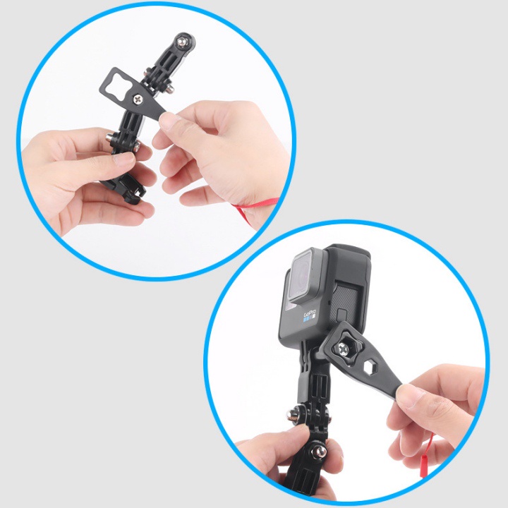 Bộ Khớp Nối Camera Gắn Nón Bảo Hiểm Cho GoPro, DJI Osmo Action, XiaoYi