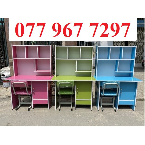 bàn học sinh ván ép màu xanh dương.màu hồng.màu xanh lá. màu kem giá rẻ tặng kèm hình dán | BigBuy360 - bigbuy360.vn