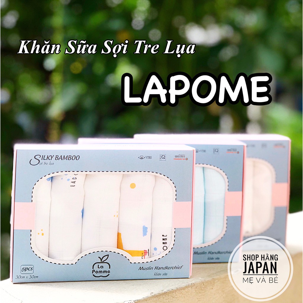 [Mã FMCG8 giảm 8% đơn 500K] Set 5 khăn sữa sợi tre lụa Lapomme