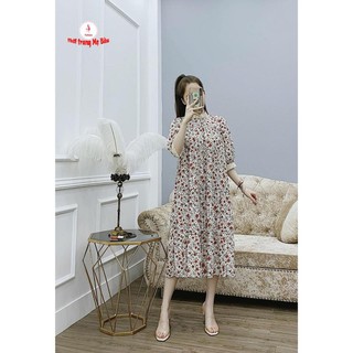 Váy bầu hoa nhí phối ren ( ảnh thật ) (shop Tatoco)